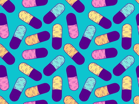 Medicine seamless pills pattern for children and wrapping paper and clothes and packaging and...