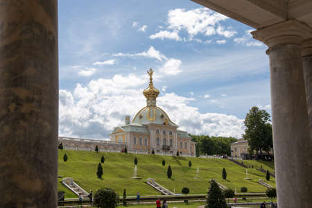Petergof, St Petersburg / Russia - June 6 2020: Peterfgof Park The first Day of Opening Fountainsのeditorial素材