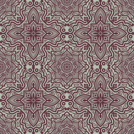 Abstract seamless vector isolated geometric pattern. Trendy art style on a brown background....