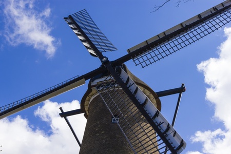 Beautiful Colored Windmill close-up  in Alkmaarの写真素材