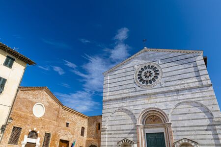 Exterior view of san francesco catholic church, located in Lucca city, Italyの写真素材