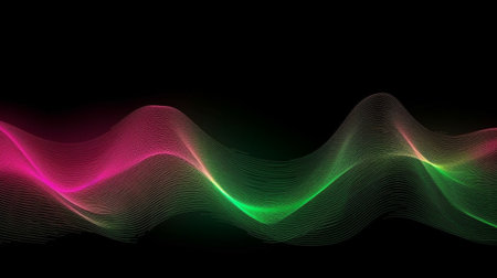 abstract wave background with rainbow colors and copy space, vector illustrationの写真素材