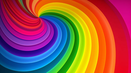 Colorful rainbow spiral background. 3d rendering, 3d illustration.の写真素材