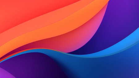 3d rendering of abstract background with smooth wavy lines in vibrant colorsの写真素材