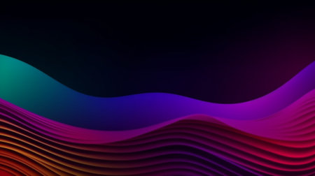 3d rendering, abstract background with wavy lines, colorful wavesの写真素材