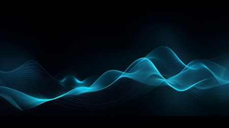 abstract wave of particles on a dark background. Vector illustration.の写真素材