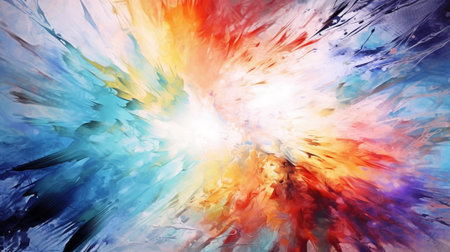 abstract background with blue, orange, yellow and purple colors.の素材