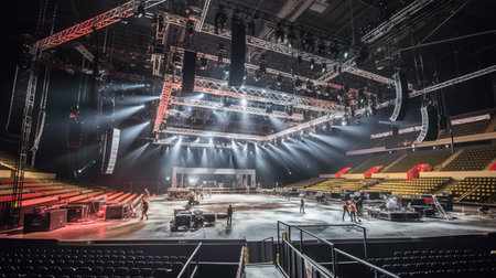 EPICENTER Counter Strike: Global Offensive esports event. The main stage of the arena with a lot of fans.の素材
