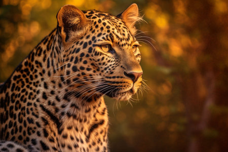 Leopard portrait in the Okavango Delta, Botswana.の写真素材