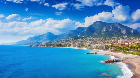 Beautiful panoramic view of Budva, Montenegro.の写真素材