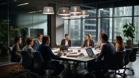 Group of business people in a meeting at office. Business people in the conference roomの素材