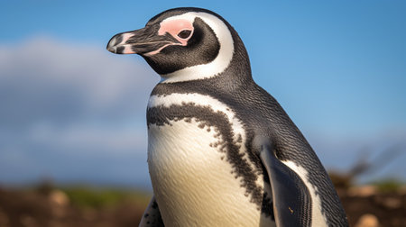African penguin (Spheniscus demersus) on Boulders Beach, Cape Town, South Africaの素材