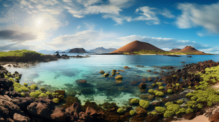 Panoramic view of Lanzarote island, Canary Islands, Spainの素材