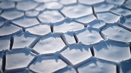 Close-up of a hexagonal pattern on the surface of the waterの素材
