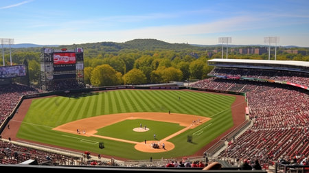 Baseball Pitcher and Stadium in Philadelphia, Pennsylvania, USA.の素材