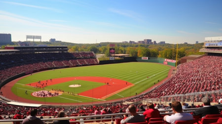 View of the sports field during a sunny day in New York City.の素材