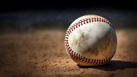 Baseball on the mound with copyspace for your text.の素材