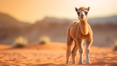 Camel in the Sahara desert, Morocco, Africa. Selective focusの素材