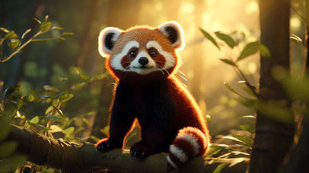 Red panda in the forest. Red panda in the forestの素材