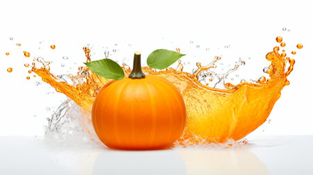 pumpkin splash isolated on white background. halloween conceptの素材