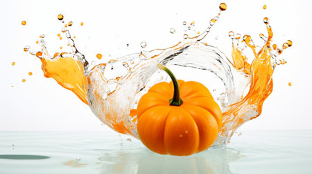 pumpkin splash isolated on white background. halloween conceptの素材