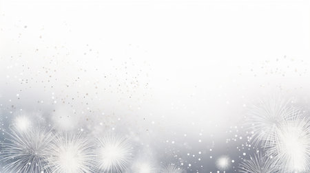 Fireworks New Year's card Japanese paper background snow and snowflakesの素材