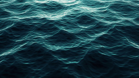 Blue sea water surface with waves. Abstract background. 3d render illustrationの素材