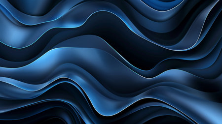 Blue wavy background. 3d rendering, 3d illustration.の素材