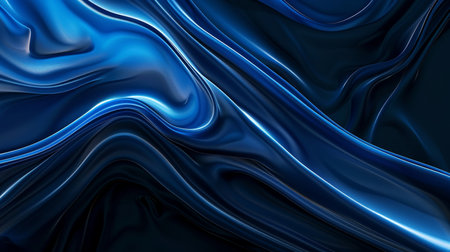 abstract blue background with smooth lines and waves, computer generated imagesの素材