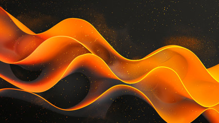 Abstract orange wavy background. 3d rendering, 3d illustration.の素材
