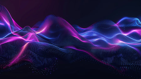 3d abstract background with flowing particles. Futuristic vector illustration.の素材