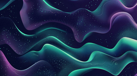Abstract background with wavy lines and stars. 3d rendering.の素材