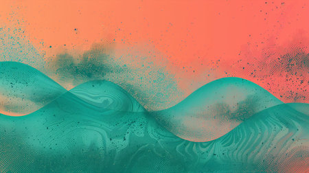 Abstract background with colorful waves. 3d rendering, 3d illustration.の素材