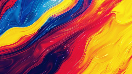 abstract background of colorful acrylic paint in the form of a rainbowの素材