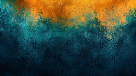 Grunge blue and orange background with grunge brush strokes.の素材