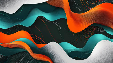 Abstract wavy background. Futuristic technology style. Vector illustration.の素材
