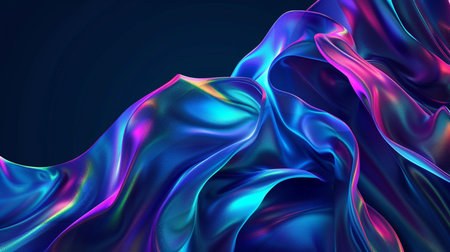 Abstract background with blue and purple wavy fabric. 3d renderingの素材