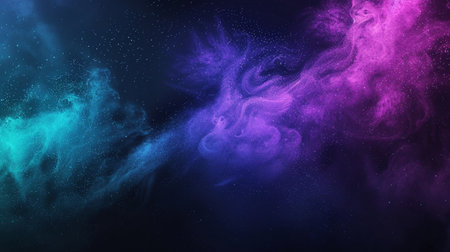 Purple and blue abstract smoke background. Fantasy fractal design. Digital art. 3D rendering.の素材