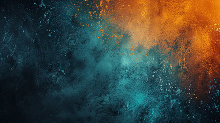 Blue and orange grunge background with space for your text or imageの素材