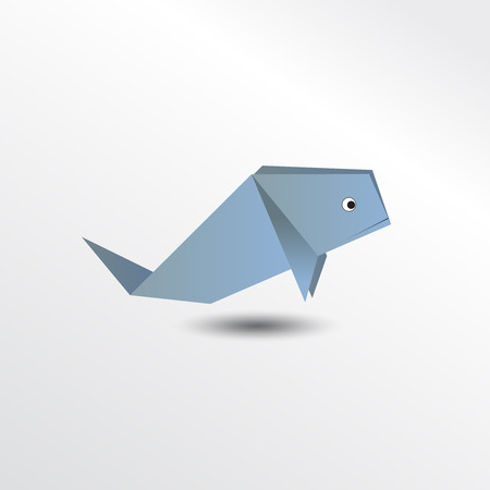 Origami whaleのイラスト素材
