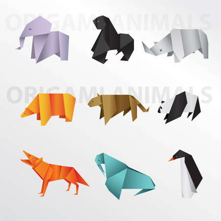 Origami animals packのイラスト素材