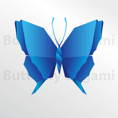 Butterfly origami paper art on white background illustration.のイラスト素材