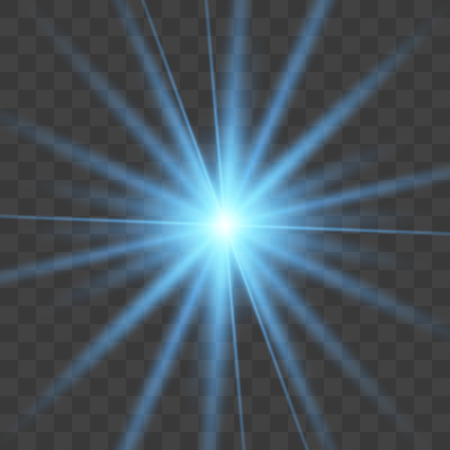 Blue glowing light burst explosion with transparent. Vector illustration for cool effect decoration with ray sparkles. Bright star. Transparent shine gradient glitter, bright flare. Glare texture.のイラスト素材