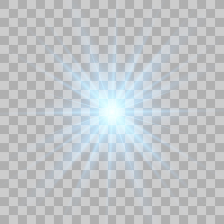 Blue glowing light burst explosion with transparent. Vector illustration for cool effect decoration with ray sparkles. Bright star. Transparent shine gradient glitter, bright flare. Glare texture.のイラスト素材