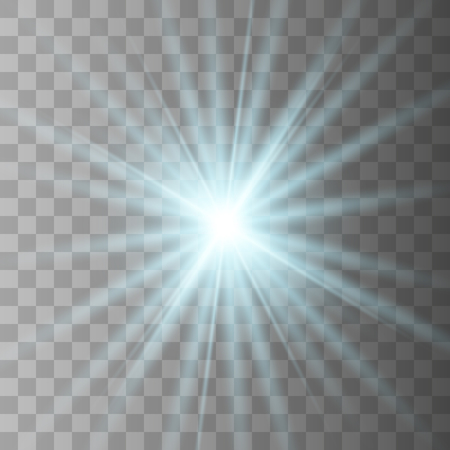 Star blue explodes on transparent background. Sparkling magic dust particles. Bright Star. The transparent shining sun, bright flash.のイラスト素材