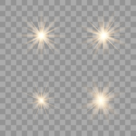 Gold glow light effect. Christmas flash. Vector illustration.のイラスト素材