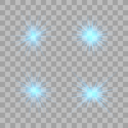 Blue glow light effect. Christmas flash. Vector illustration.のイラスト素材