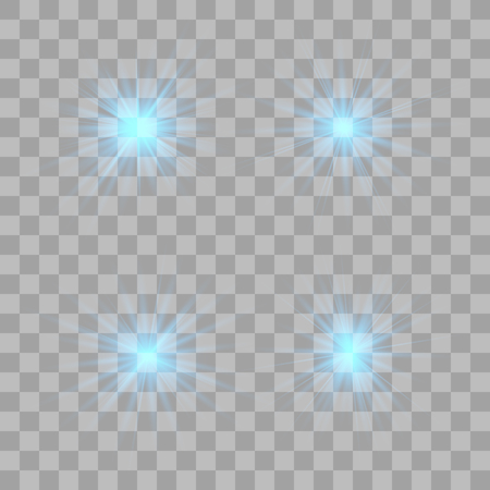Blue glow light effect. Christmas flash. Vector illustration.のイラスト素材
