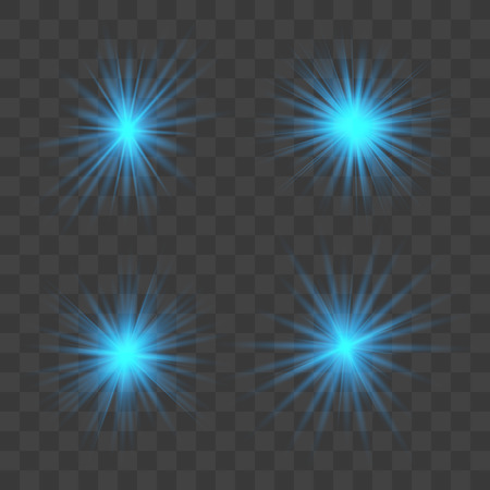 Blue glow light effect. Christmas flash. Vector illustration.のイラスト素材