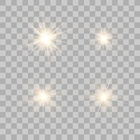 Gold glow light effect. Christmas flash. Vector illustration.のイラスト素材